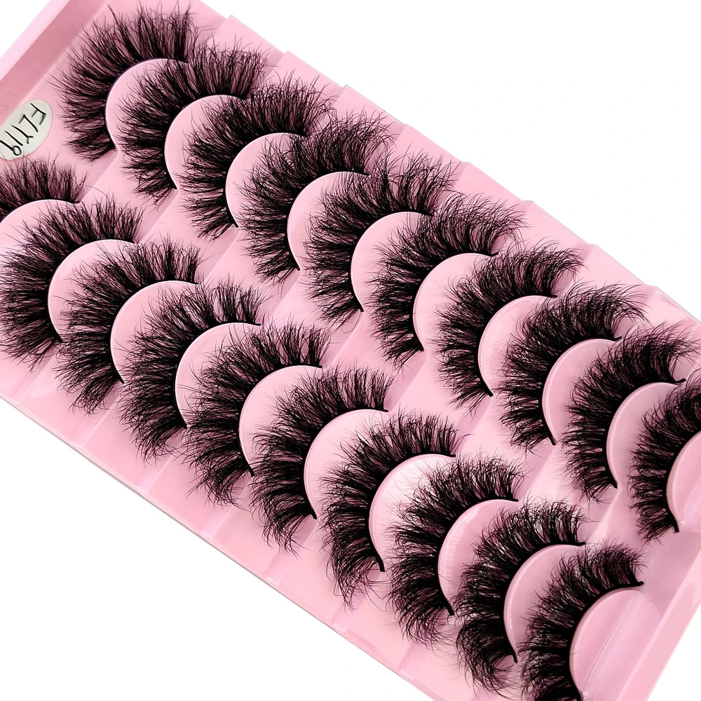 Faux Mink False Lashes — 10 Pairs Natural & Wispy Handcrafted Eyelashes