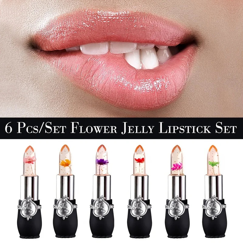 Lápiz Labial de Gelatina Flor Mágica — Bálsamo Labial Hidratante que Cambia de Color