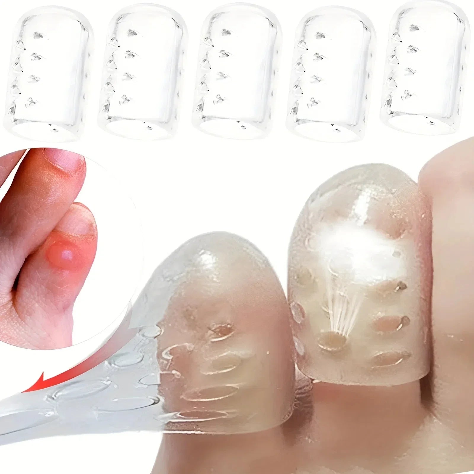 Silicone Finger & Toe Cap Protectors — Soft Sleeve Covers for Corns, Blisters & Bunion Pain Relief