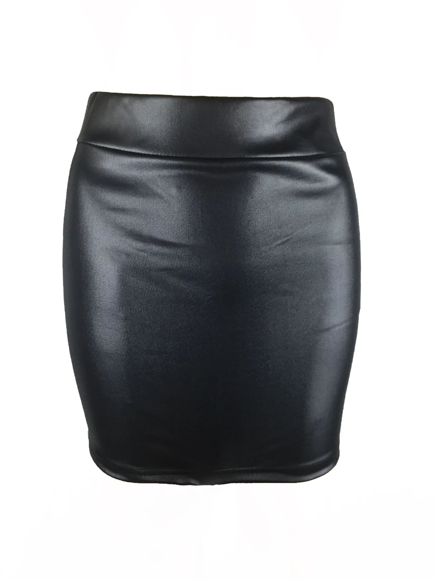 High-Waist Faux Leather Mini Skirt — Bodycon Pencil Style