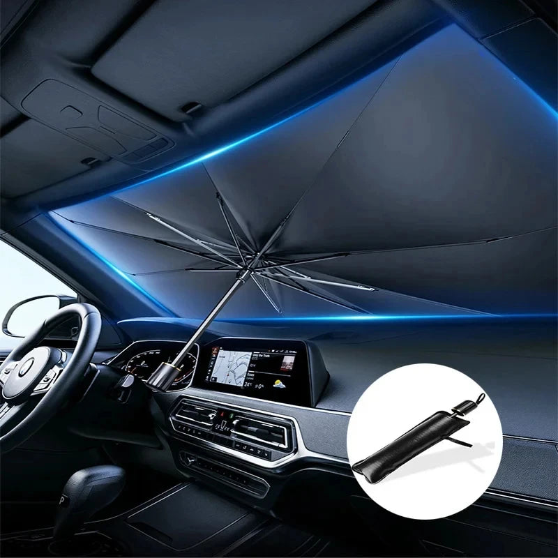 Parasol para parabrisas de coche — Plata titanio, engrosado, plegable, protección UV