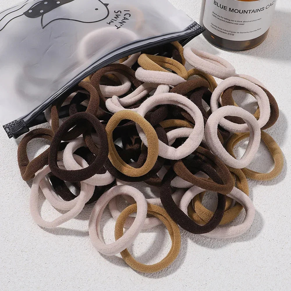 Mixed Colors Hair Ties & Scrunchies — 30/50/100-Pack Elastic Bands