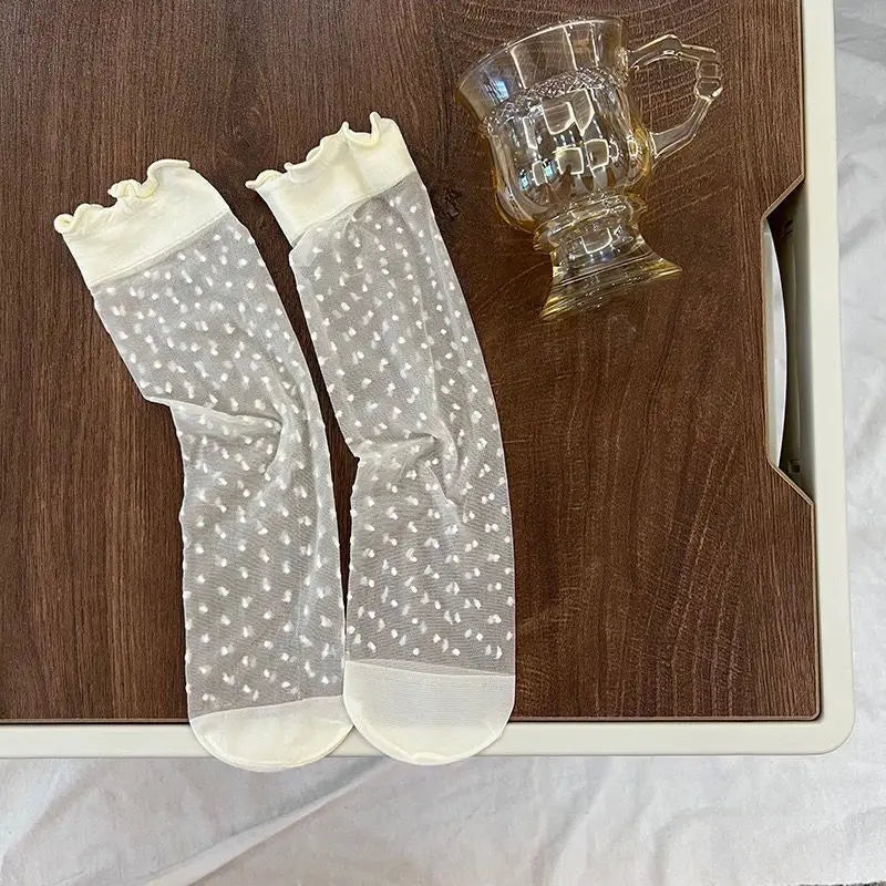 Girls Ruffle Knee High Socks 3-Pack — Soft Lace Princess Socks, Ages 2–12