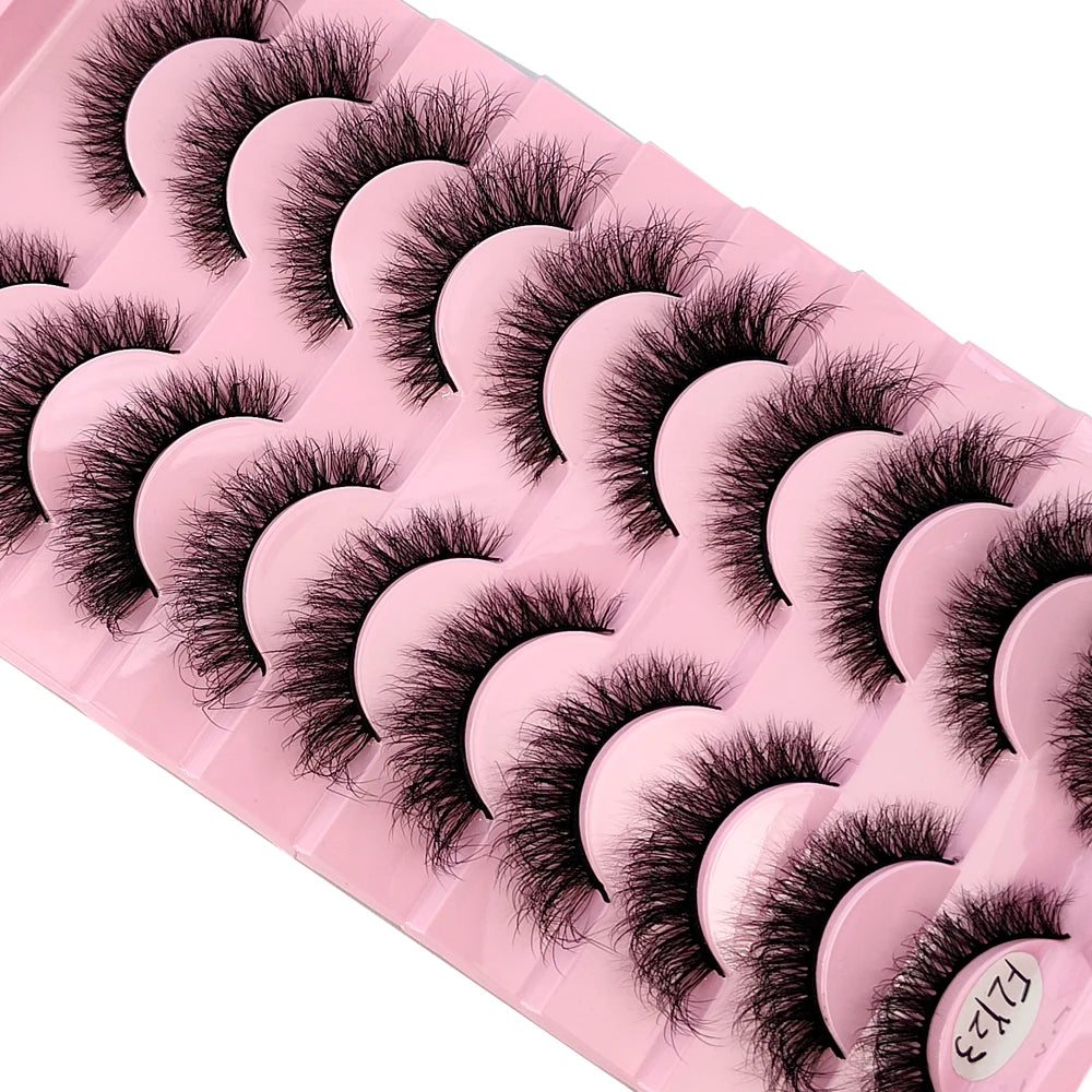 Faux Mink False Lashes — 10 Pairs Natural & Wispy Handcrafted Eyelashes