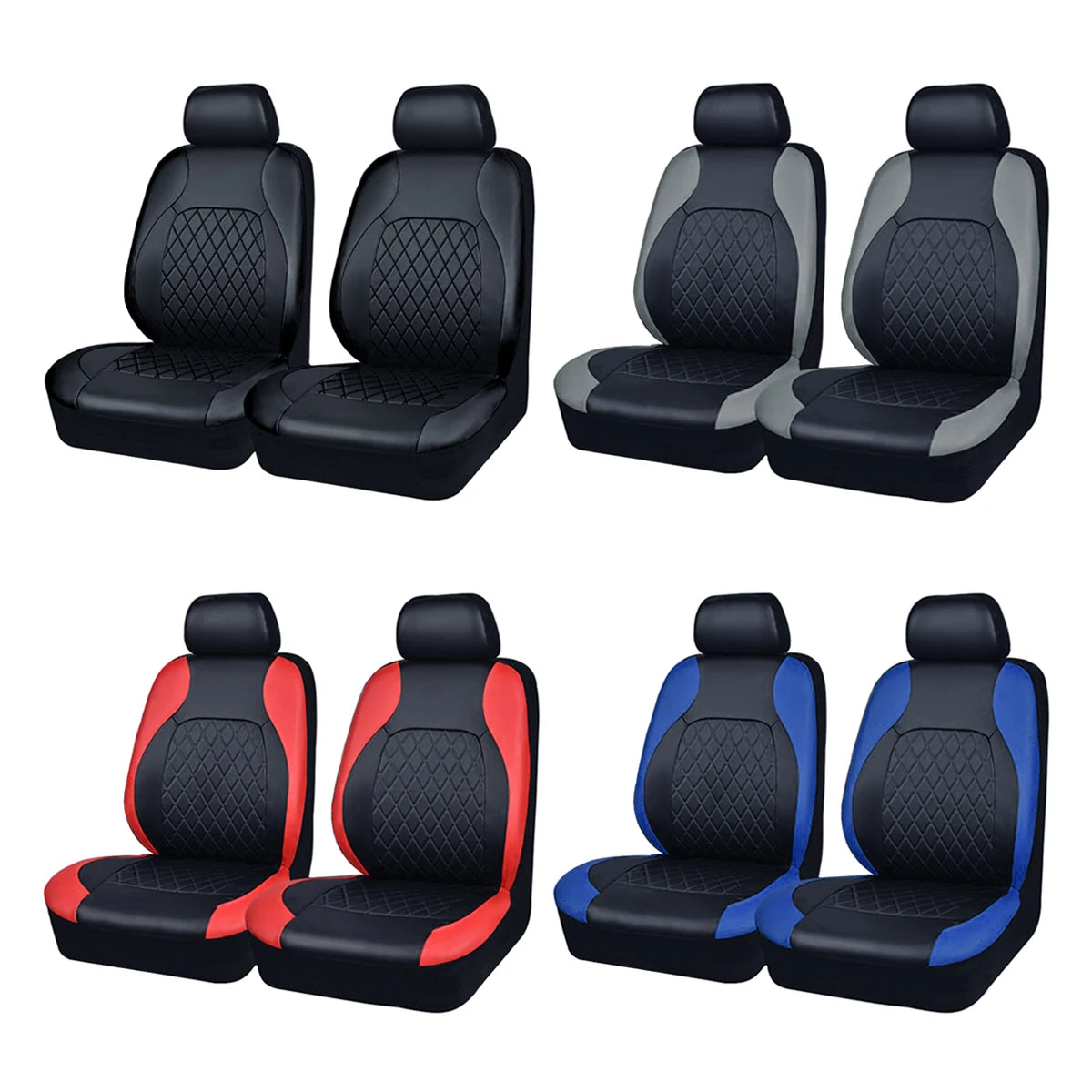 Quilted PU Leather Car Seat Cover Set — Full 9-Piece Waterproof Universal Fit for Sedan, SUV & Truck