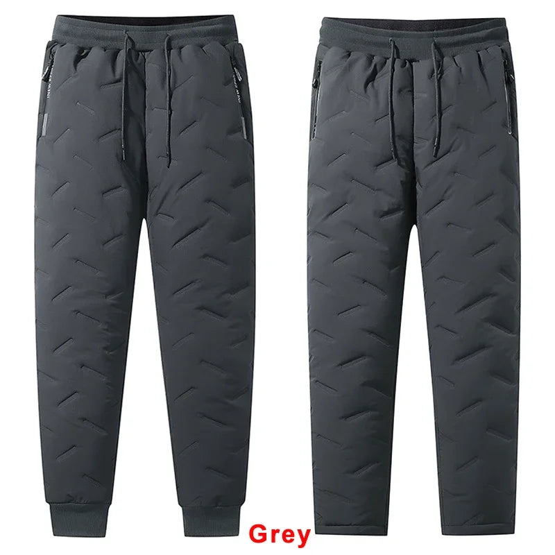 Men’s Insulated Waterproof Winter Jogger Pants — Fleece-Lined Down Cotton Warm Trousers up to 7XL