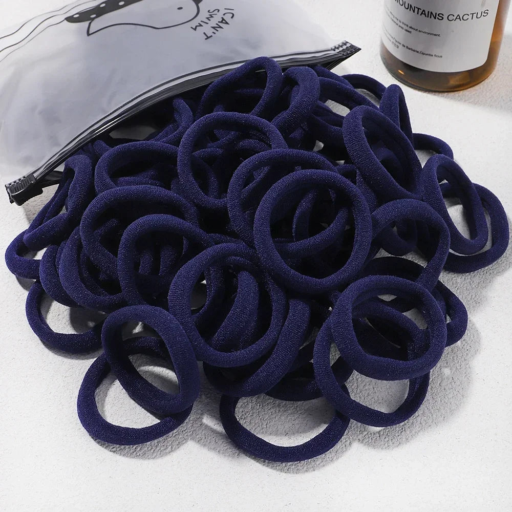 Mixed Colors Hair Ties & Scrunchies — 30/50/100-Pack Elastic Bands