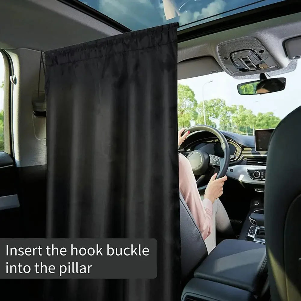 Car Privacy Partition Curtain — Rear Seat Insulation Shade for Cars, RVs & Vans
