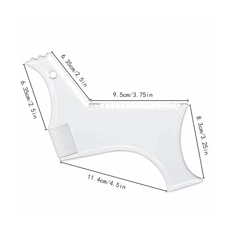 Men's Beard Shaping Tool — All-in-One Stainless Steel Styling Template & Comb