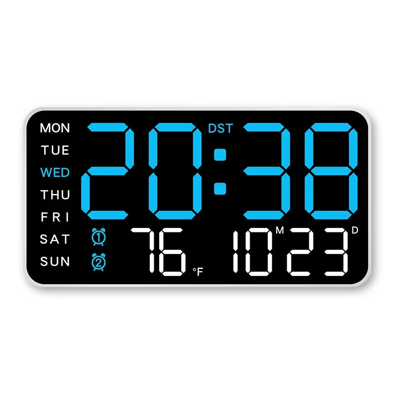 Giant LED Digital Wall Clock — Time, Temperature, Date & Alarm