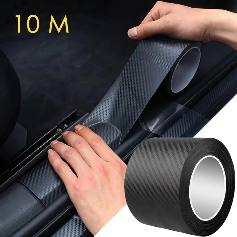 Nano Carbon Fiber Car Door Protector Tape — Waterproof Anti-Scratch Adhesive Strip 1–5m