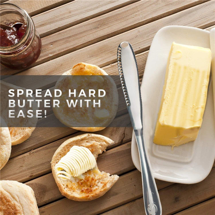3-in-1 Stainless Steel Butter & Cheese Knife — Spreader, Cutter & Scraper Kitchen Tool