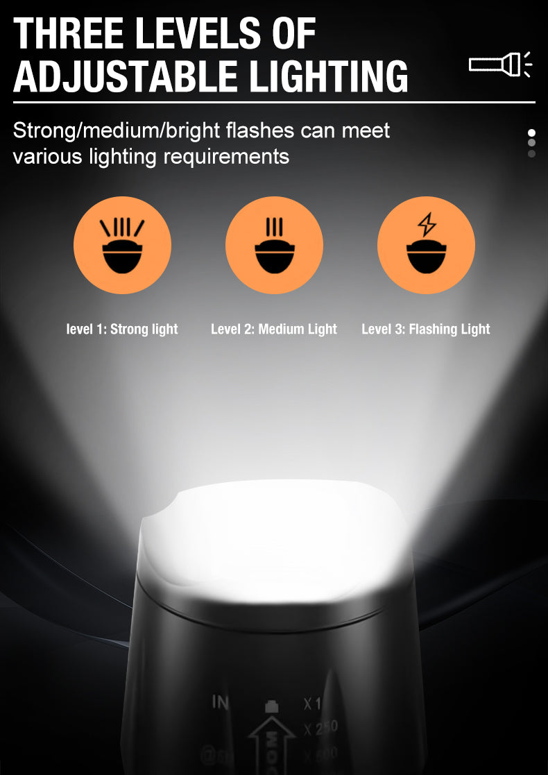 Linterna recargable con zoom T6 LED — Foco telescópico de aleación de aluminio para exteriores